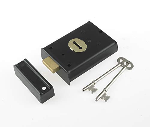 Yale Yalp402Bk Deadlock Per Cerchioni, Adatto Per Porte Interne, Capannoni E Cancelli, Nero, 105 X 70 Mm (4 X 3 Inch)