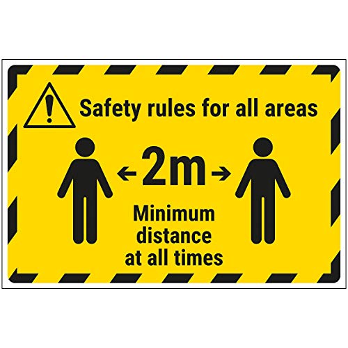 V Safety Cv022Cz-Fs Vsafety Area Reges - Mantieni 2 M Distanza 450 Mm X 300 Mm Autoadesivo