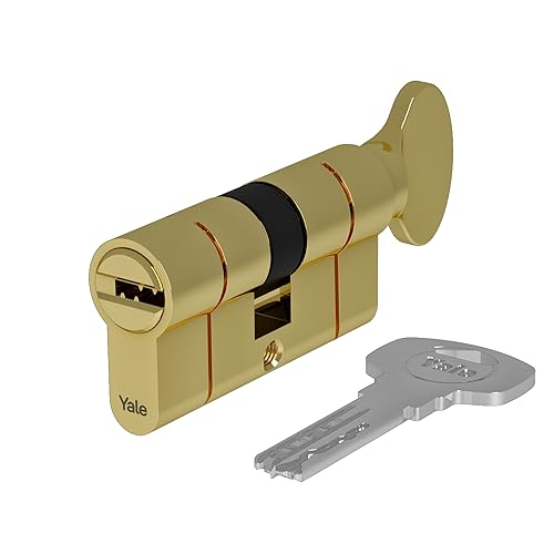 Yale Cilindro Profilato Europeo Serie 2100 (Brevettato) – Pomello Girevole – 30/45 – Ck – Ottone Lucido – Quantità Blister 1