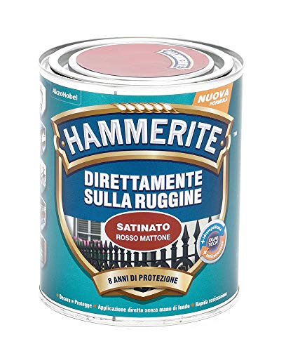 Hammerite Direttamente Sulla Ruggine Satinato Rosso Mattone 0.75 L