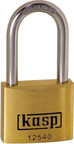 Kasp K12540L40A1 Lucchetto In Ottone Premium, 40X40 Mm, Arco Lungo, A Chiave Unica