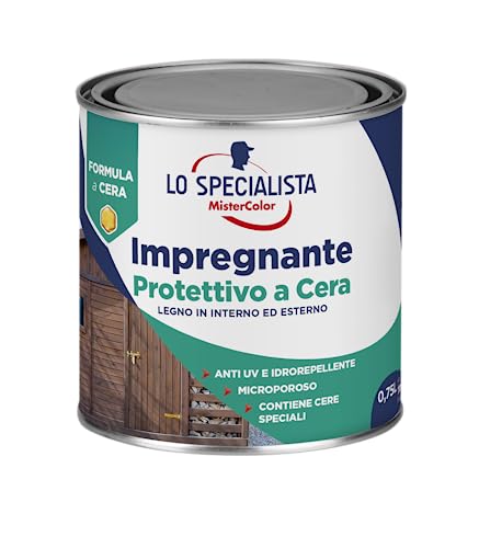 Lo Specialista Mistercolor Impregnante Acqua Cera, 0,75L, Noce Chiaro
