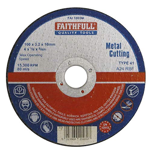 Faithfull Fal1003M Cut Off Wheel 100X3.2X16 Metal