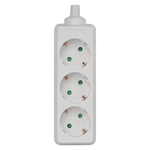 Emos P0320 Multipresa A 3 Vie Schuko Senza Cavo, Con Protezione Bambini, Per Interno, Multipresa Di Ricambio Senza Interruttore