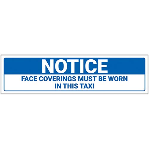 V Safety Cv266Fi-S Vsafety Notice-I Rivestimenti Per Il Viso Devono Essere Indossati In Taxi-300 X 80 Mm-Vinile Autoadesivo, 300X80Mm