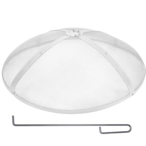 Vevor Parascintille Rotondo Per Braciere 36", Copertura In Metallo In Acciaio Rinforzato Per Carichi Pesanti, Coperchio Per Braciere Da Esterno, Coper