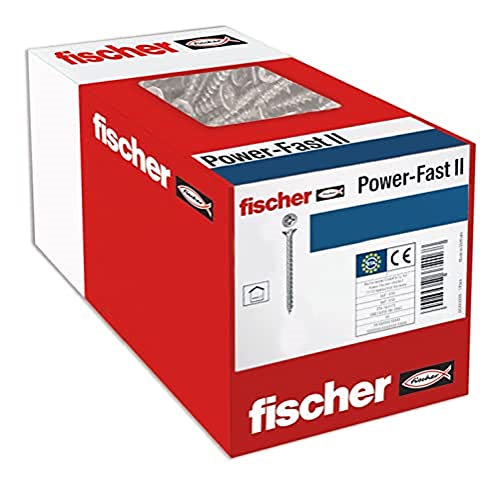 Fischer, 1000 Viti Per Truciolato Power-Fast Ii, 3,5 X 25, Testa Svasata Con Intaglio A Croce, Filettatura Completa, Zincate Tramite Galvanizzazione,