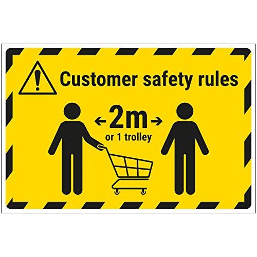 V Safety Cv026Cz-Fs Vsafety - Adesivo Da Pavimento Autoadesivo, Motivo: Keep One Trolly Away 450 Mm X 300 Mm