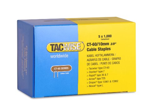 Tacwise Punti Metallici Da 10 Mm Con Finitura Zincati, Serie Ct-6, Ideale Per Cavi