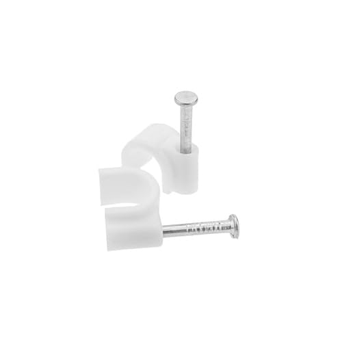 Chiodini Con Fermacavo Tondo 7Mm Bianco 100Pz