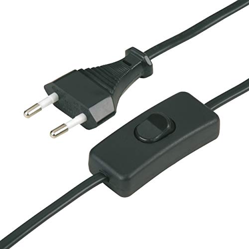 Rev Ritter 0505681555 - Cavo Euro H03Vvh2-F Con Interruttore, 2 M, Nero