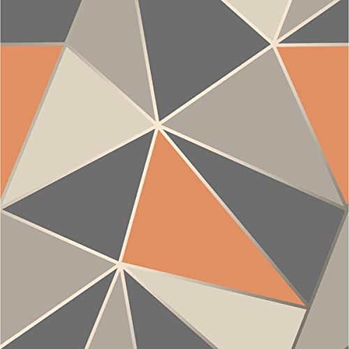 Fine Décor Fd42002 Uk Apex Geo Sidewall - Carta Da Parati, Arancione Bruciato