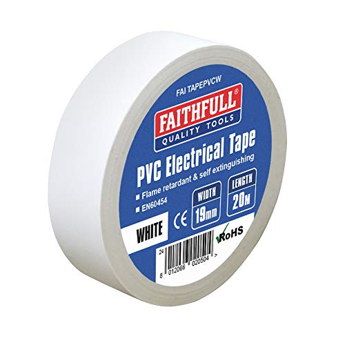 Faithfull Faitapepvcw Nastro Elettrico Pvc 19 Mm X 20 M - Bianco