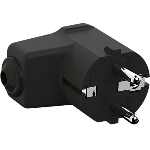 Bachmann 960.102, Spina Angolare Con Contatto Di Protezione, In Polipropilene, 250 V, Colore Nero, Ip20