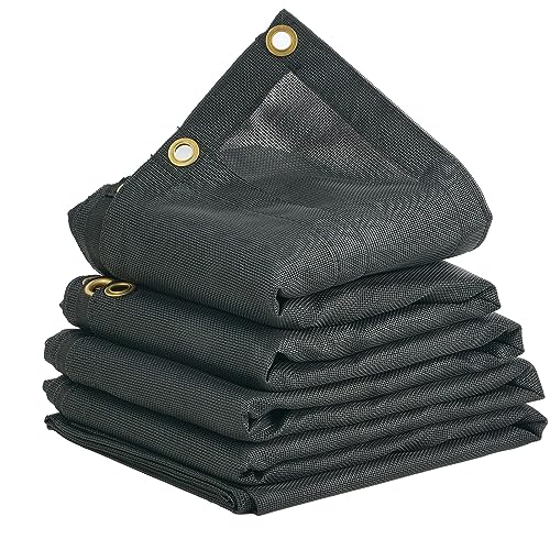 Vevor Telone In Rete, 2,1 X 5,5 M, Rivestimento In Pvc Nero Resistente Con Tasca Da 14 Cm E 510 G, Occhielli In Ottone, Tessitura Rinforzata A Doppio