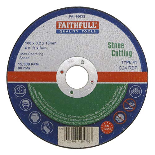 Faithfull Cut Off Disc For Stone 100 X 3.2 X 16Mm