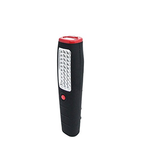 Electraline 58063 Torcia Da Lavoro 30 7 Led Faro Frontale,Con Gancio E Calamita Magnetica Sul Retro, Soft Touch Ergonomica Antiscivolo, Nero/Rosso
