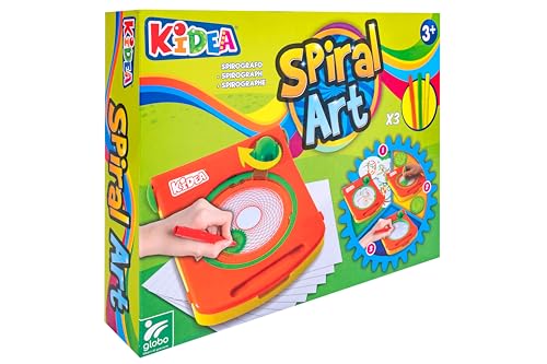 Kidea Spirografo Spiral Art - Con Pennarelli Inclusi - Accessori Di Precisione Per Tracciare Forme Geometriche - Globo Giocattoli 40906