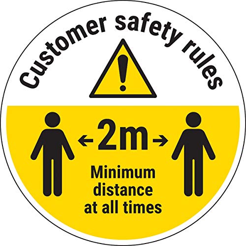 V Safety Cv010Bb-Fs Vsafety - Adesivo Da Pavimento Autoadesivo Per Mantenere 2 M Di Distanza 300 Mm X 300 Mm