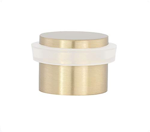 Evi Herrajes | Fermaporta Adesivo | 24 X 20 Mm | Gomma Bianca | Ottone Finitura Opaca | Mod. I-191/24-Blmt
