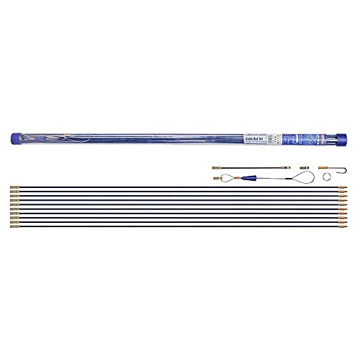 Faithfull Faicrs1000 10M Cable Access Rod And Accessories Kit - 15 Pieces Including 10M (10 X 1M) Rods