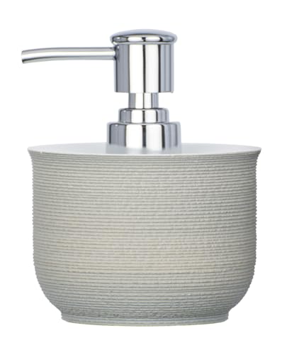 Wenko Dispenser Sapone Nebo Grigio - Dispenser Sapone Liquido Capacità: 0.24 L, Poliresina, 10 X 12.5 X 10.5 Cm, Grigio