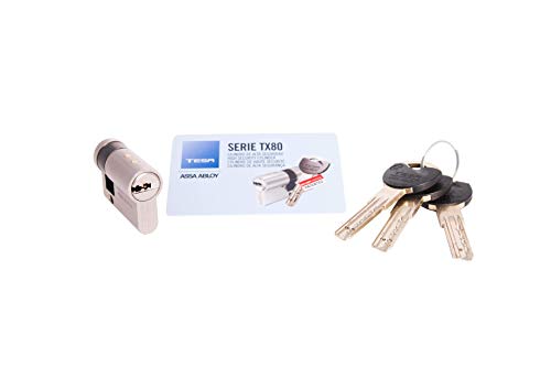 Tesa Assa Abloy Mx803010N Cilindro Ad Alta Sicurezza Tx80 Doppia Frizione Nichelato 30 X 10 Mm Medio Cilindro Chiave A Cam Corta