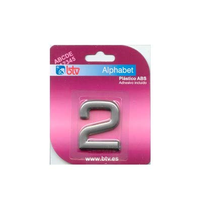 Btv 71452 - Placa '2' Inox. Alto 8,5 Cm