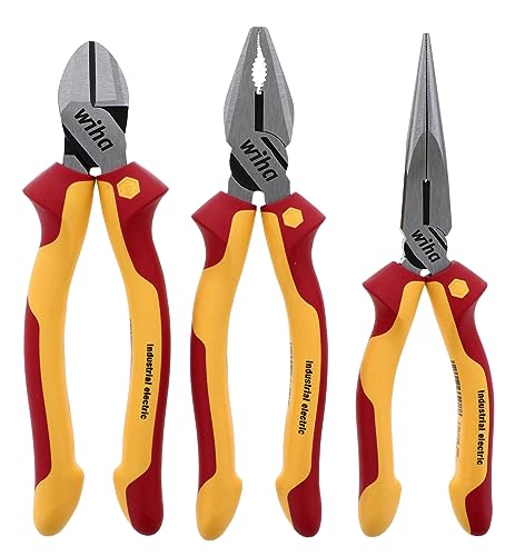 Wiha 32981 - Set Di Pinze Industriali Isolate, 3 Pezzi