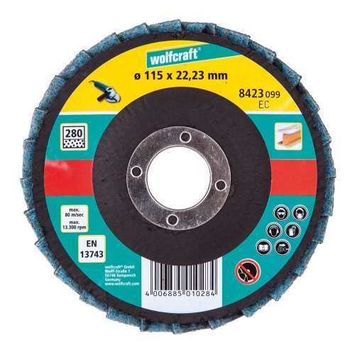 Wolfcraft Dischi Abrasivi A Lamelle Con Panno, 8423099