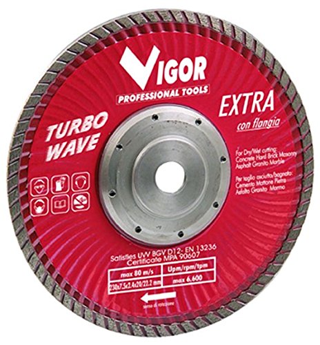 Vigor 5281520 Dischi Diamantati Turbo-Wave, Extra Rosso