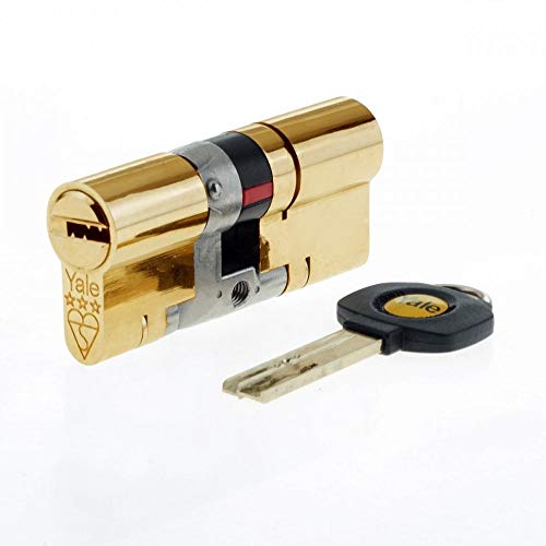 Yale B-Ys3-4540B Anti-Snap 3 Stelle Euro Doppio Cilindro, Alta Sicurezza, 40 (80Mm), Finitura In Ottone