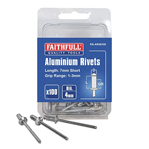 Faithfull Aluminium Rivets 4Mm Short (Pack Of 100)