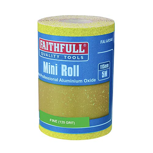 Faithfull Aluminium Oxide Paper Roll Yellow 115Mm X 5M 120G