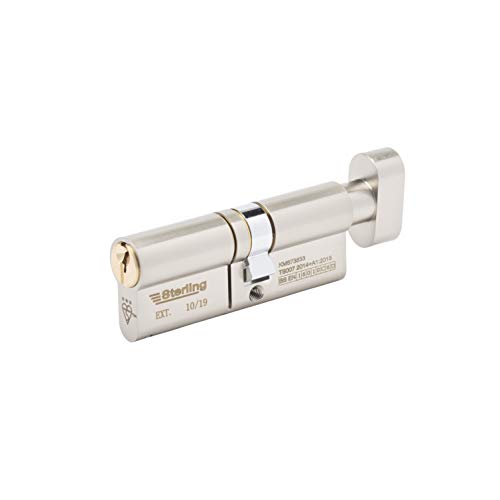 Sterling Etd3645 36 Mm Int 45 Mm Ext (81 Mm) Bsi Ts007 3 Stelle Polizia Approvato Da Design Thumbturn Euro Cilindro Porta, Doppia Finitura Ottone E Ni