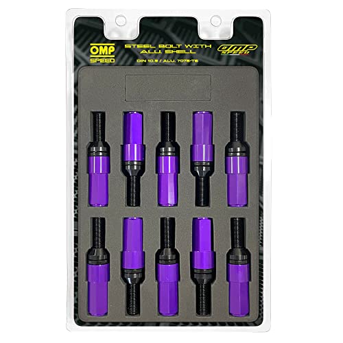 Omp Speed - Set Di Viti Performance Con Protezione In Alluminio, M12X1.25, Hex: 17-19, L: 28 Mm, Colore: Viola