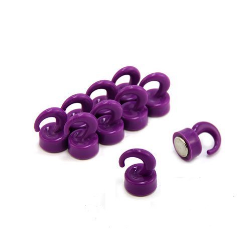 Magnet Expert - Mini Ganci Magnetici In Plastica, Confezione Da 10 Pezzi, Colore: Viola
