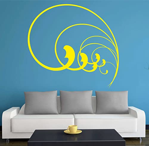 Indigos Ug - Decalcomanie Da Muro - Adesivi Da Parete - Murale - W327 - Viticcio Impianto, Giallo, 120 X 111 Cm - Decorazione Per Soggiorno, Camera De