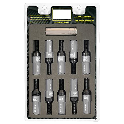 Omp Speed - Set Di Viti Performance Con Protezione In Alluminio, M12X1.25, Hex: 17-19, L: 28 Mm, Colore: Grigio