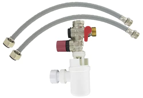 Comap S600502 Gruppo Di Sicurezza Per Scaldabagno Con Sifone / 2 Tubi Per L'Approvvigionamento Idrico Da 3/4 Di Pollice, Grau