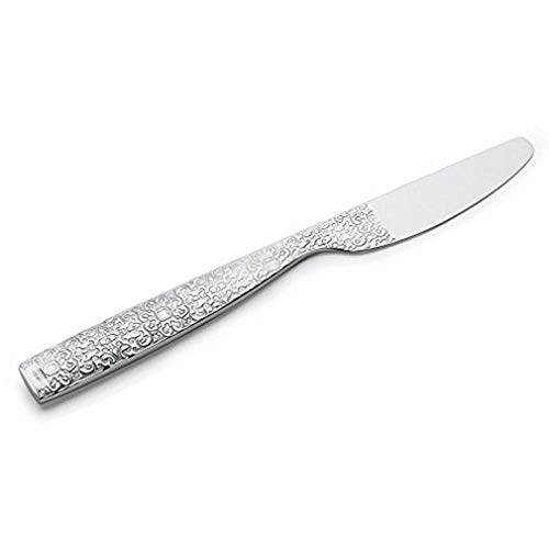 Alessi, Coltello Da Dessert Dressed In Acciaio Inox Aisi 420 Lucidato A Specchio Con Decorazioni In Rilievo, Set Da 6 (Modello Mw03/6)