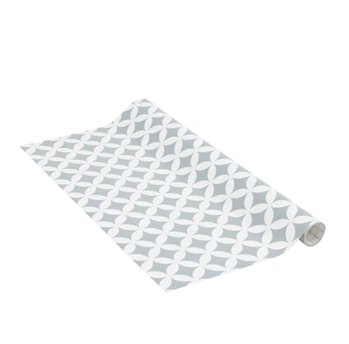 Venilia Pellicola Adesiva, Monica Grigio Motivo Retrò Grigio, 45Cm X 1,5M, Spessore 95Μ, Pellicola Autoadesiva Per Mobili O Cucina, Carta Da Parati, P