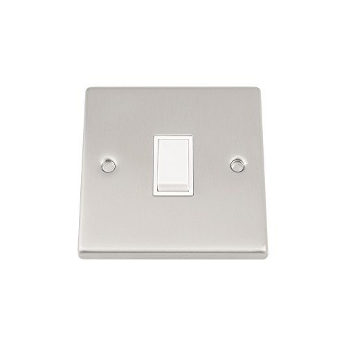 A5 Products, Interruttore Della Luce, 1-Velocità, Cromo Satinato, Quadrato, Bianco, Interruttore, 10 A 1 Gruppo Singolo, 2 We-