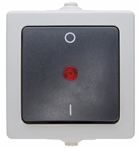 Kopp 565296007 - Interruttore A 2 Poli Per Ambienti Umidi Nautic, Sopra Intonaco, Con Illuminazione