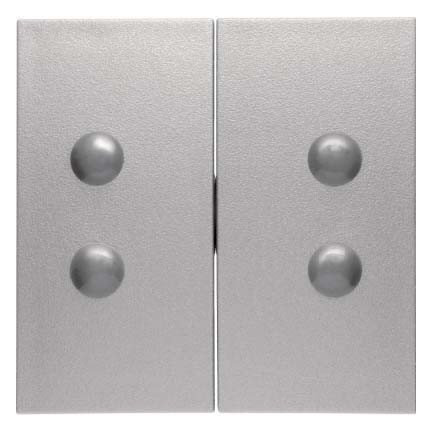 Tecla Doble Con Torn. S/B Aluminio