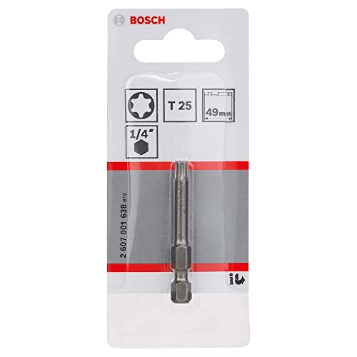 Bosch Home And Garden 2607001638 - Punta Per Cacciavite T25 Extradura E, Grigio, 49 Mm, 1 Pz