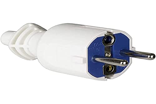 Solera 41991 Clavija 2P+T, 16A 250V~.Pvc Color Blanco.Sujetacables Abatible 706Cb, Multicolore