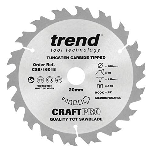 Trend Csb/16018 Craftpro-Lama Per Sega 160 Mm X 18 T X 20 Mm, Adatta Per Festool Hkc55 E Hk55
