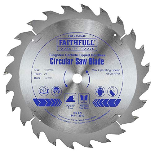 Faithfull, Lama Trim Per Sega, Tct 150 Mm X 10 Mm X 24 Denti - Faiz15024C