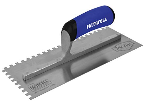 Faithfull Faiptnt11Ss Prestige - Cazzuola Dentellata In Acciaio Inox (6 Mm), 275 X 115 Mm